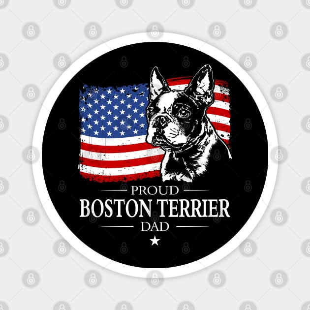 Proud Boston Terrier Dad American Flag patriotic dog Magnet by wilsigns